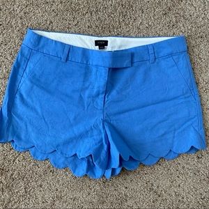 NWOT JCrew Factory 4” linen-cotton scalloped hem shorts